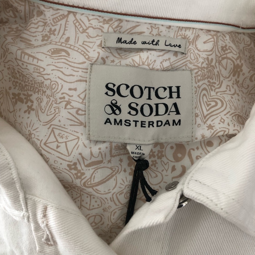 NWT Scotch & Soda 100% Cotton Off-White Denim Jacket XL - Picture 11 of 13
